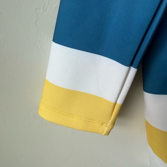 Tuckernuck White and Teal Half-Zip Oversized Pullover - Picture 3 of 5